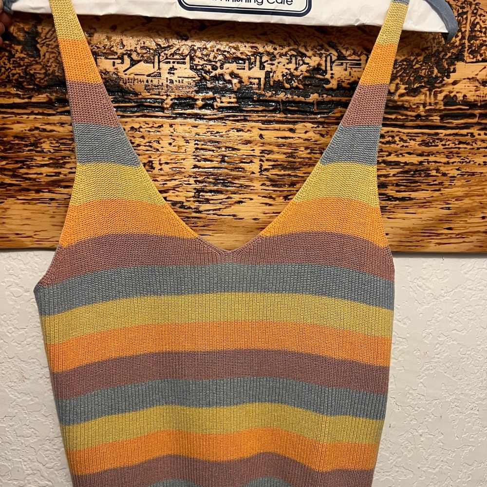 RVCA Multicolor Striped Knit Tank Top